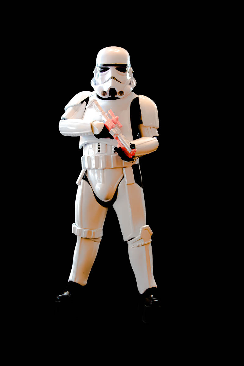Close-up of Stormtrooper chest plate — the Empire's finest at Photoshop World